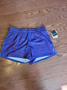 NWT Reebok Women Athletic Running Shorts Purple Speedwick Drawstring Active Sz S